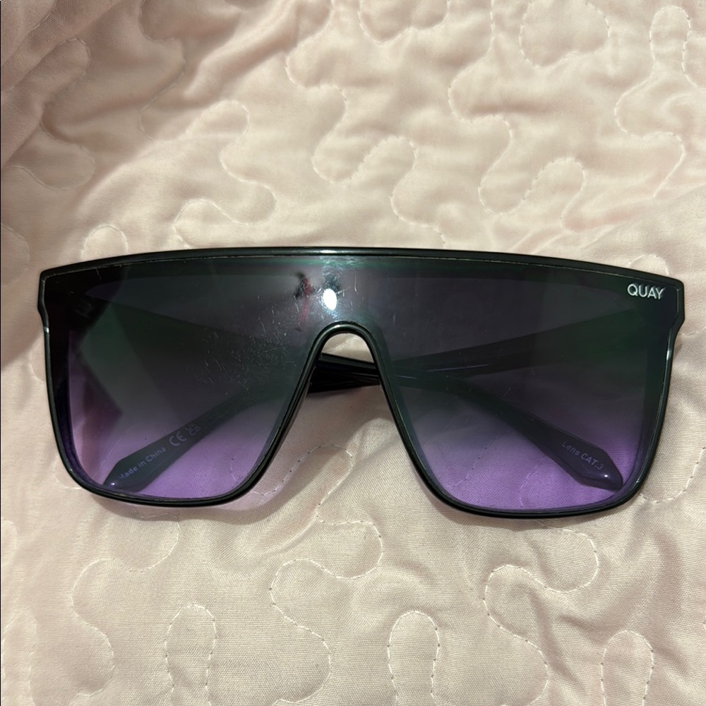 Quay Nightfall Polarized Black Oversized Sunglasses
